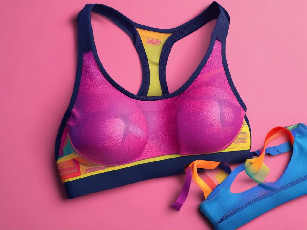 A stylish sports bra in a vibrant color, displayed on a minimalistic background. The design should highlight the adjustable straps and support features, emphasizing the blend of fashion and function.