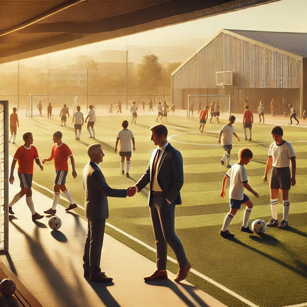 dall·e 2025-02-27 08.24.09 - a highly realistic and detailed image of a community sports event in south africa with a less busy composition. a small group of young athletes plays .webp