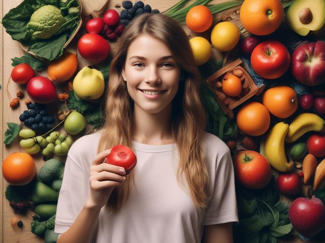 **AI Image Generation Prompt:**

Create a realistic high-resolution photo that embodies the theme of "Unlocking Your Youth: The Power of Functional Nutrition." The composition should be simple and clear, featuring a single subject: a vibrant, middle-aged woman sitting in a serene kitchen filled with natural light. She is surrounded by an array of colorful, fresh produce—such as leafy greens, ripe tomatoes, and bright fruits—representing functional nutrition. 

The woman should have a radiant smile, exuding 