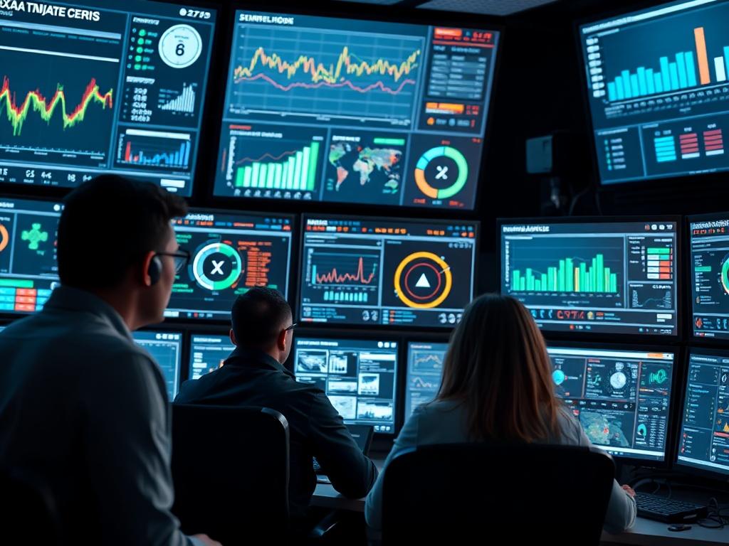 A detailed close up of a high tech control room