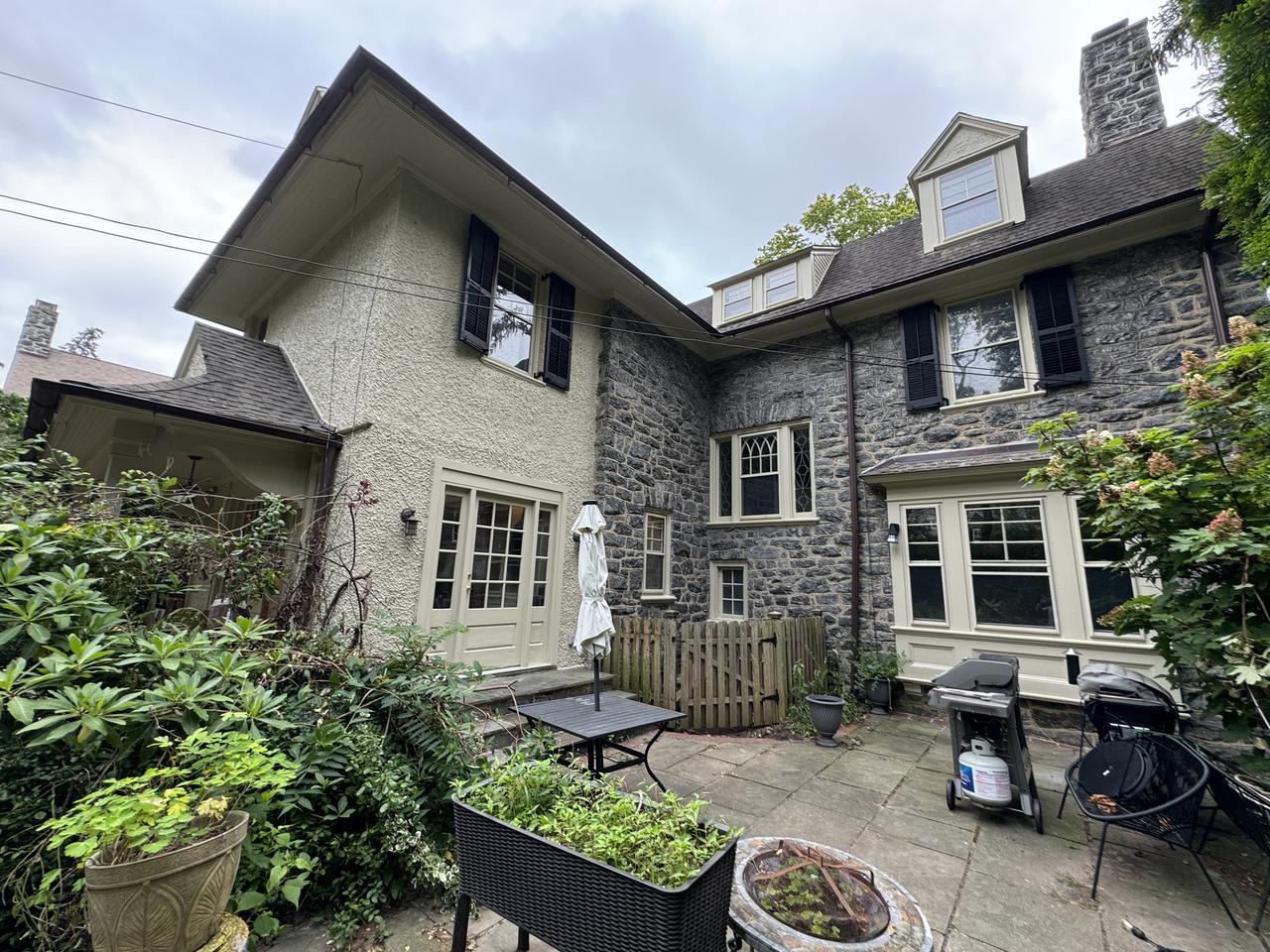 Stone house with large entryway