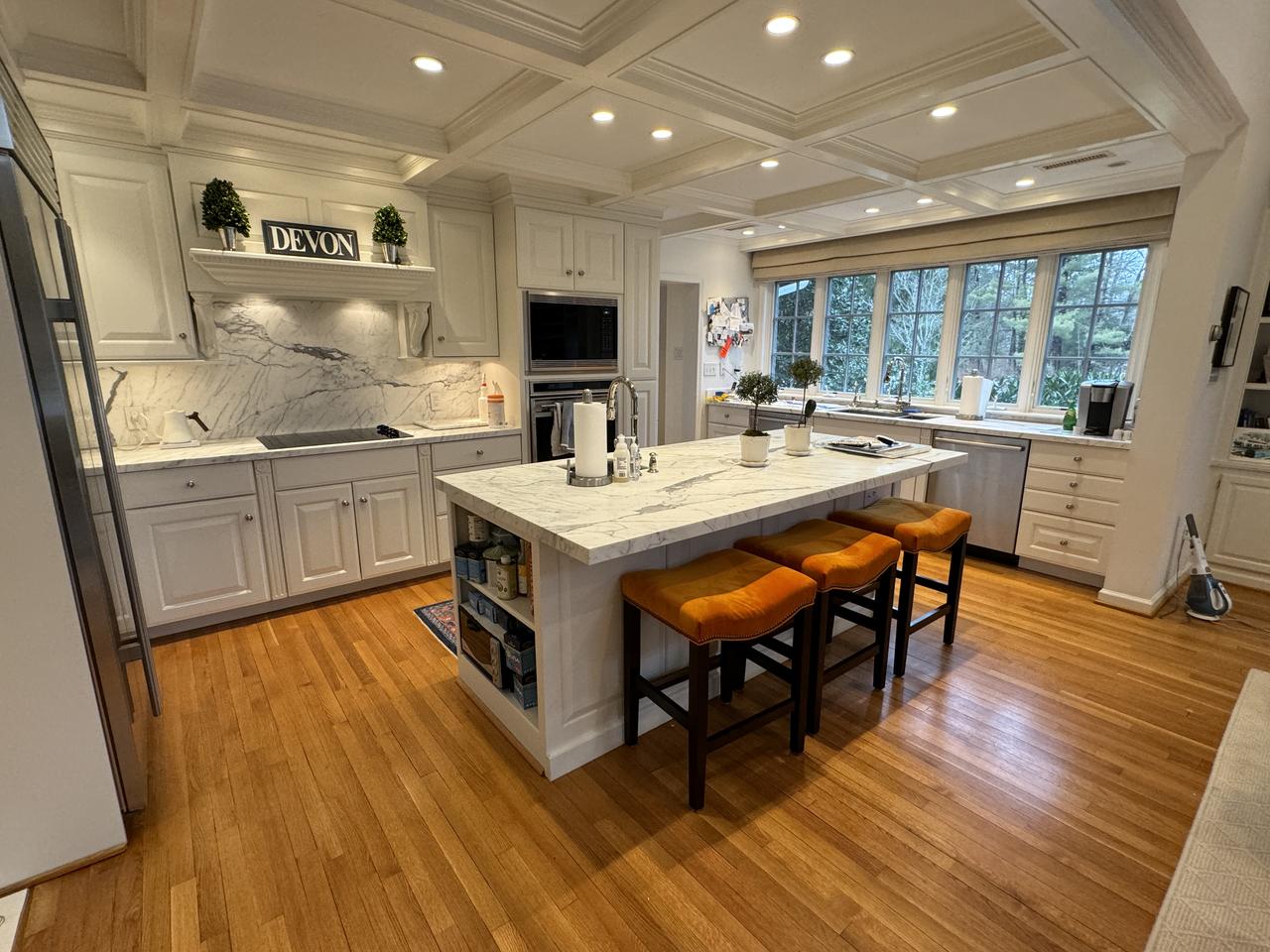 Kitchen with painted island