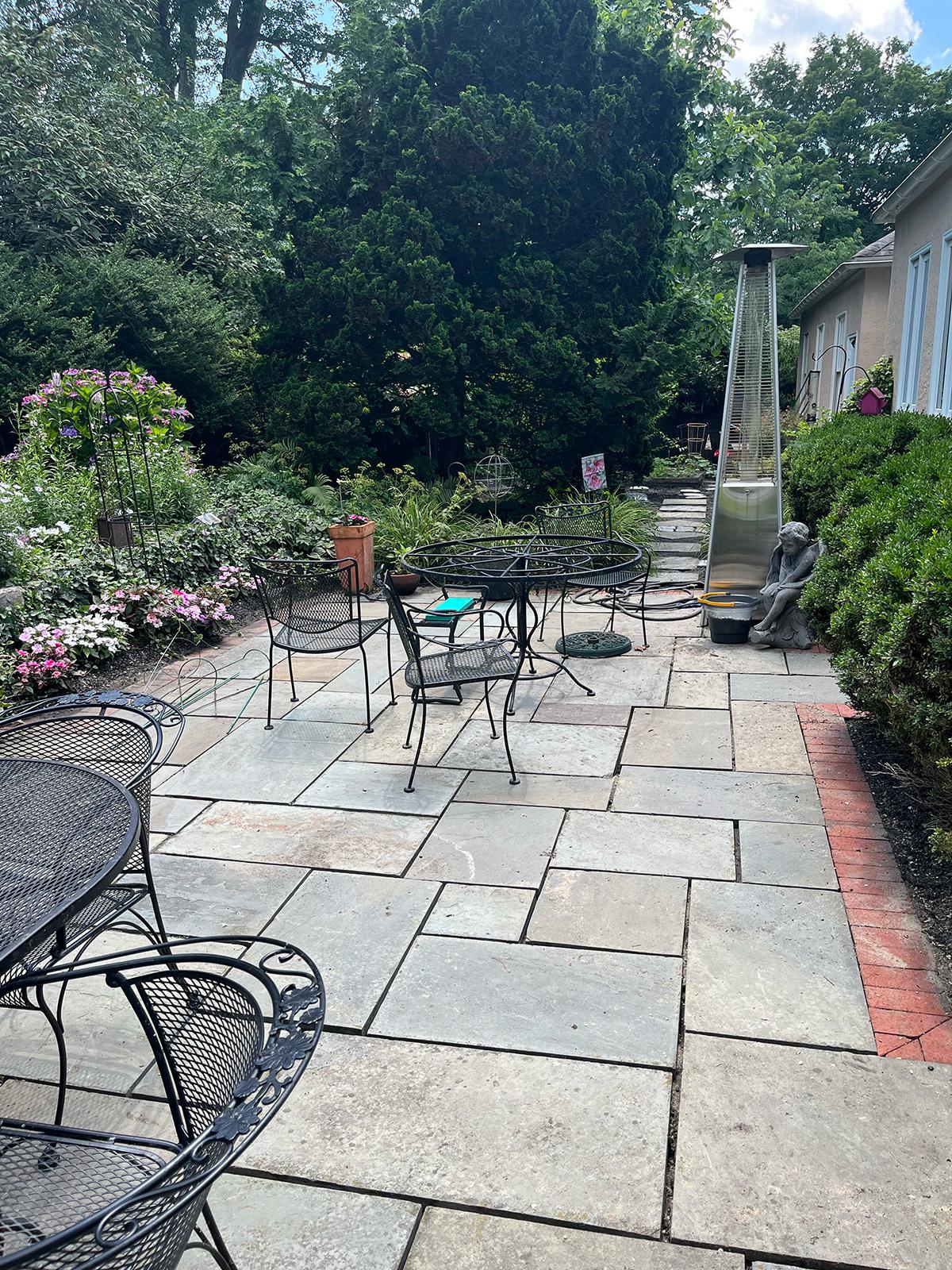 Stone walkway after power