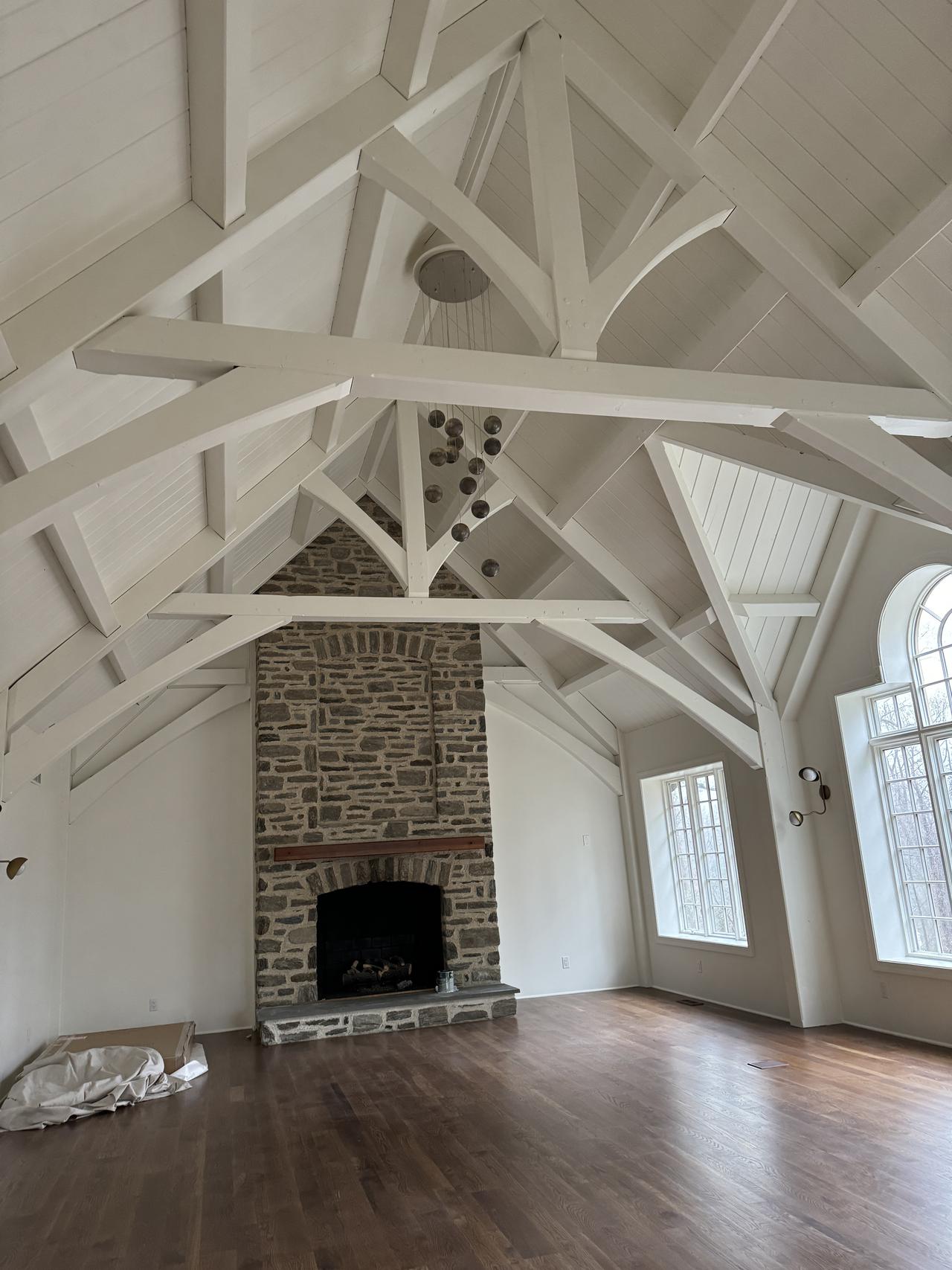 Living room with fireplace