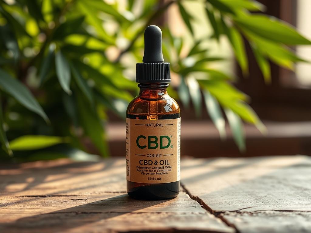 A high quality bottle of CBD oil with a dropper,
