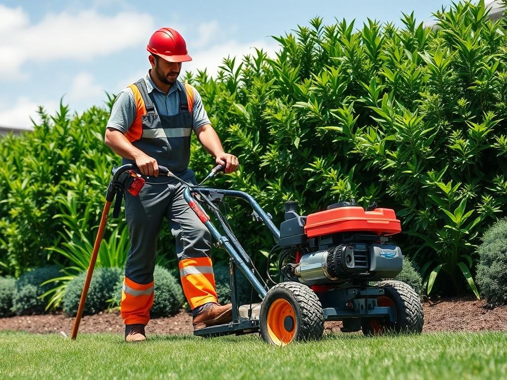 A realistic high resolution of a professional property maintenance worker