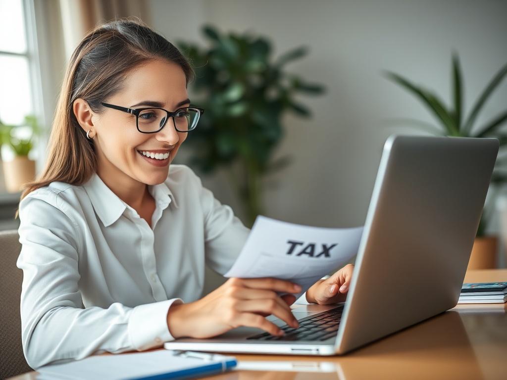 A close up shot of a professional tax consultant engaged