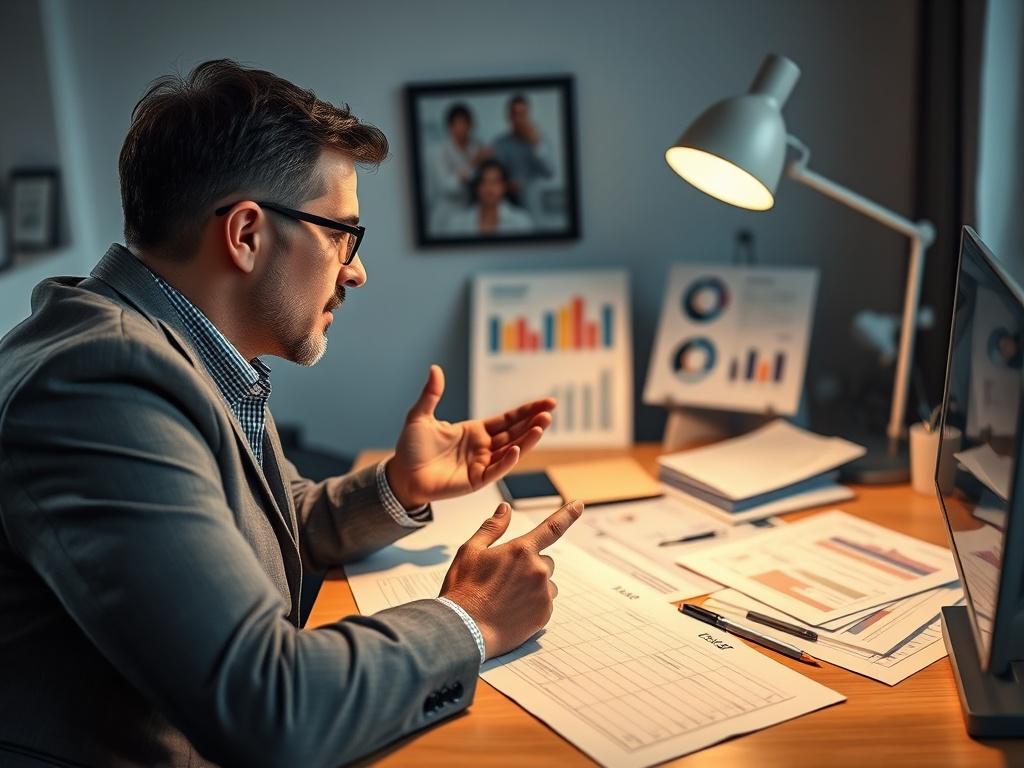 A close up shot of a consultant discussing tax strategies