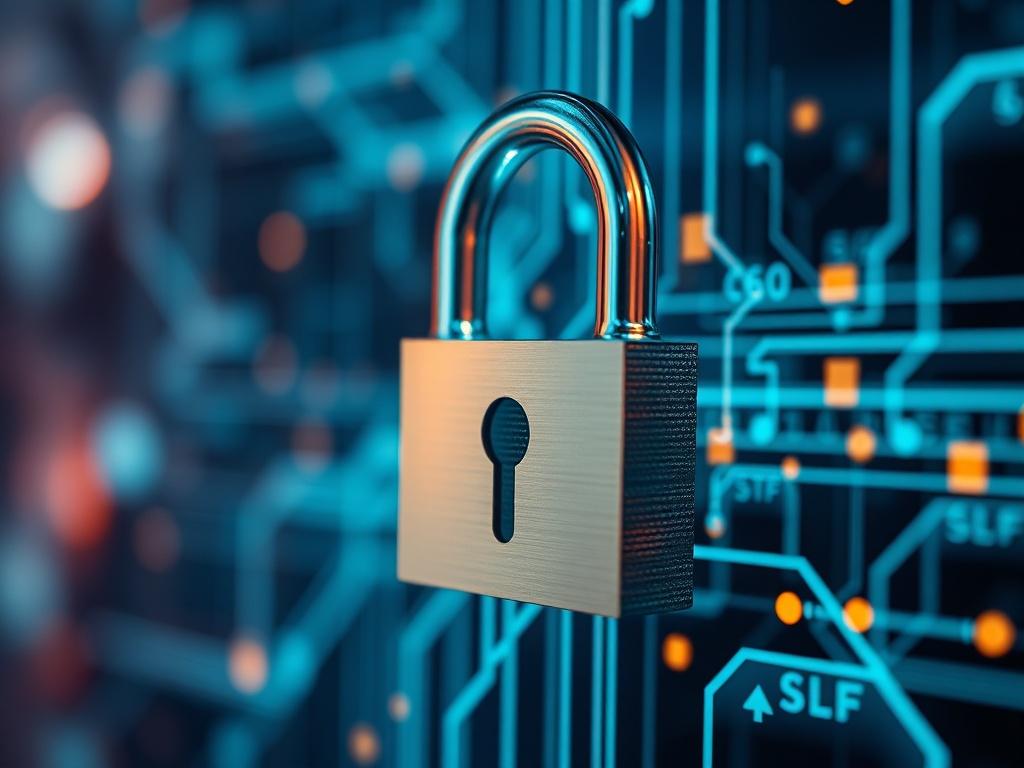 A close up shot of a digital lock symbolizing security