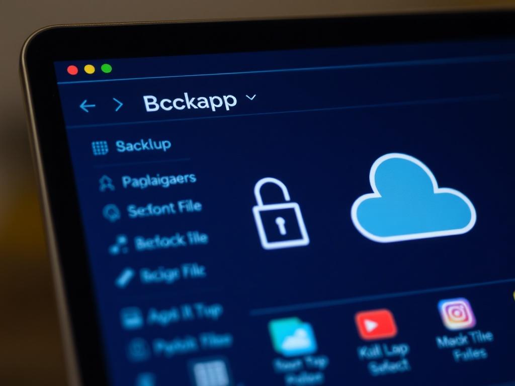 A close up shot of a backup interface on a