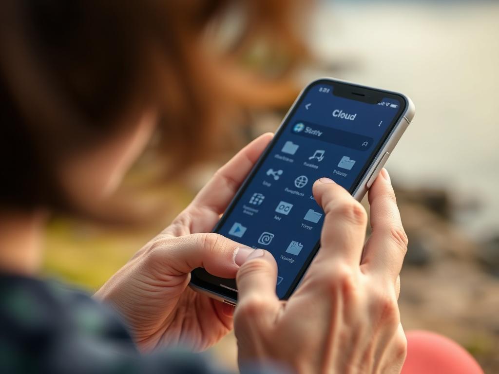 A close up shot of a person using a smartphone
