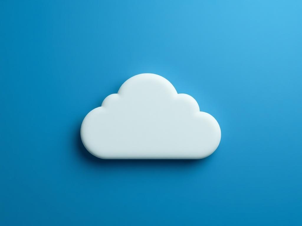 A realistic high resolution image of a cloud storage icon,