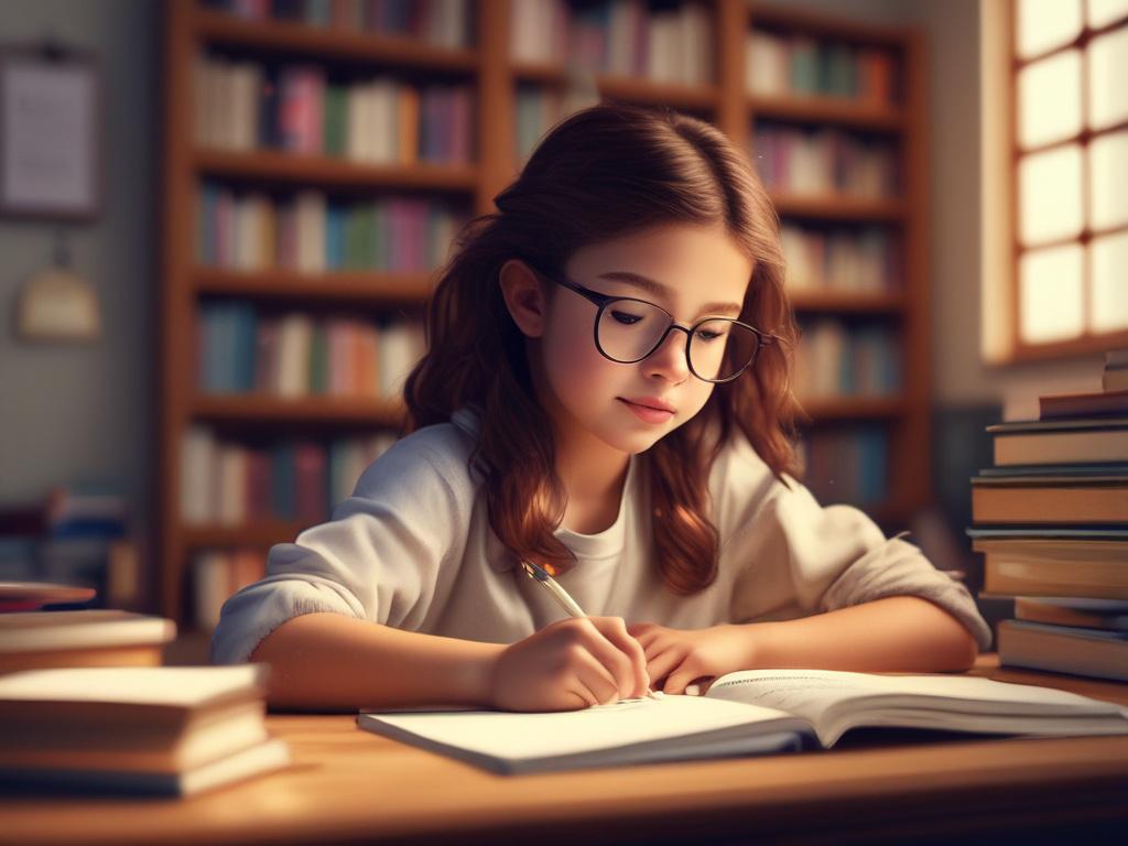 a focused child studying for the Key Stage 2 SATs,