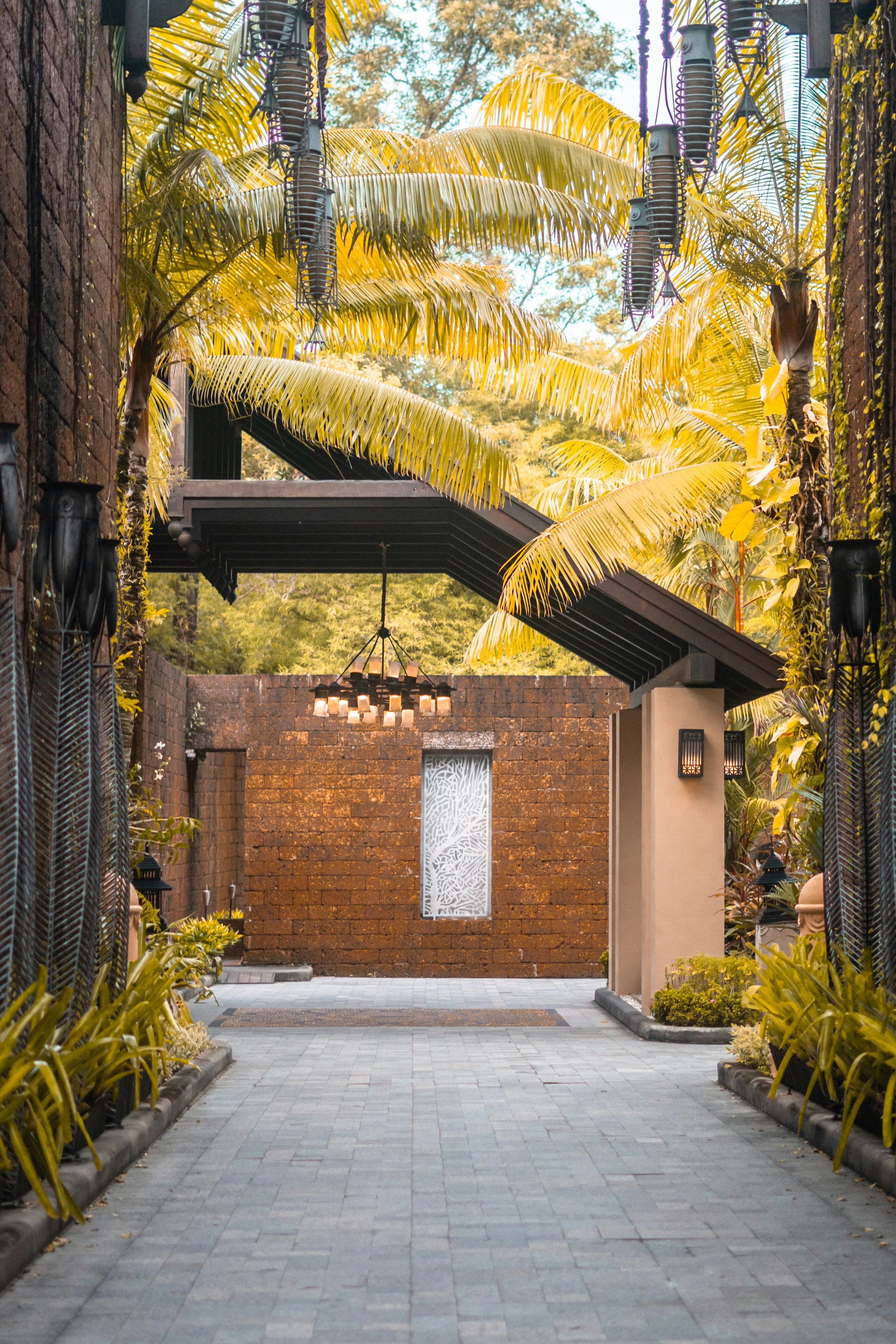 Spa entrance with living wall