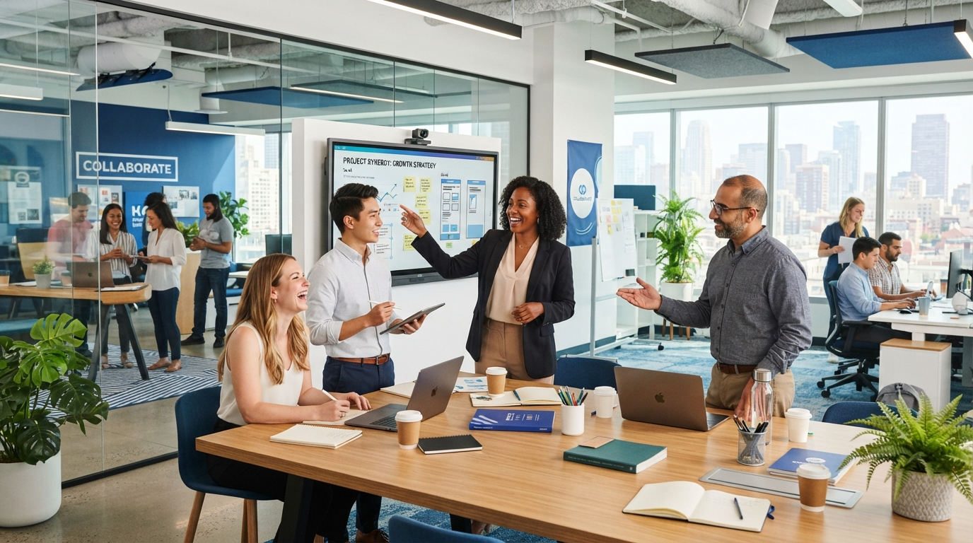 Creative professionals collaborating