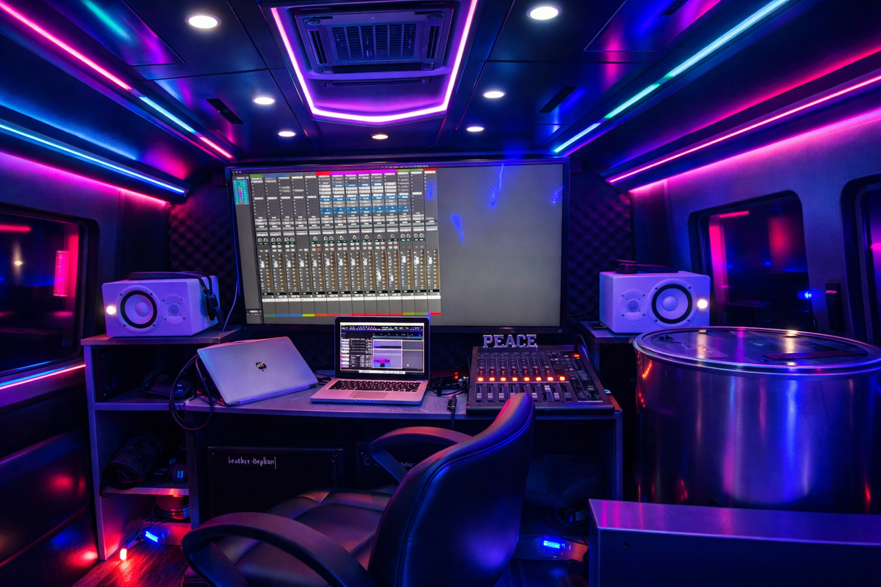 Professional recording studio interior