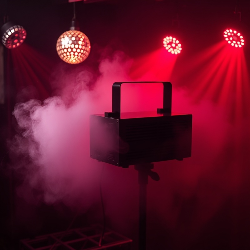 Fog Machine with Disco Ball Lights