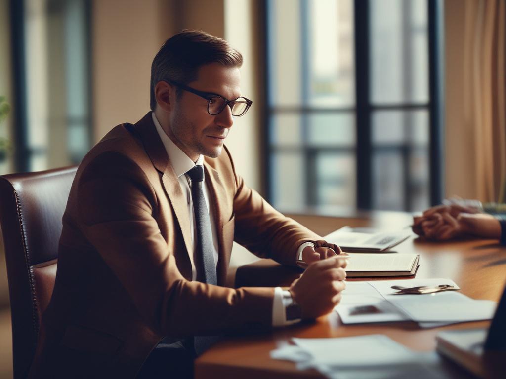 close up of a financial advisor talking with a client,