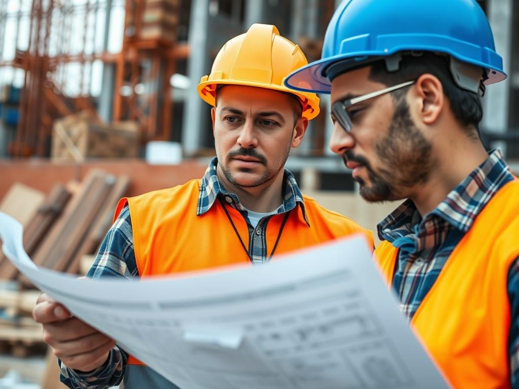 A hyper realistic close up shot of a construction worker
