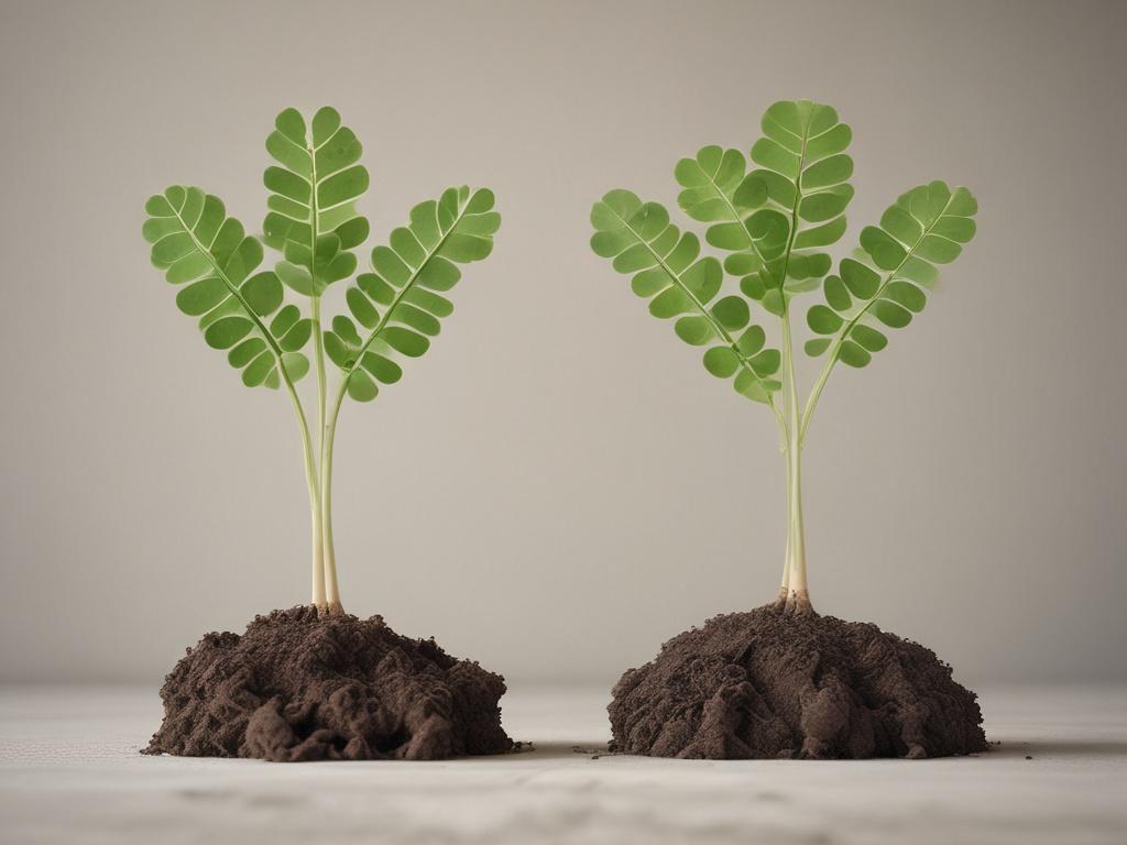Moringa seedlings, small plants, gardening, sustainable, growth
