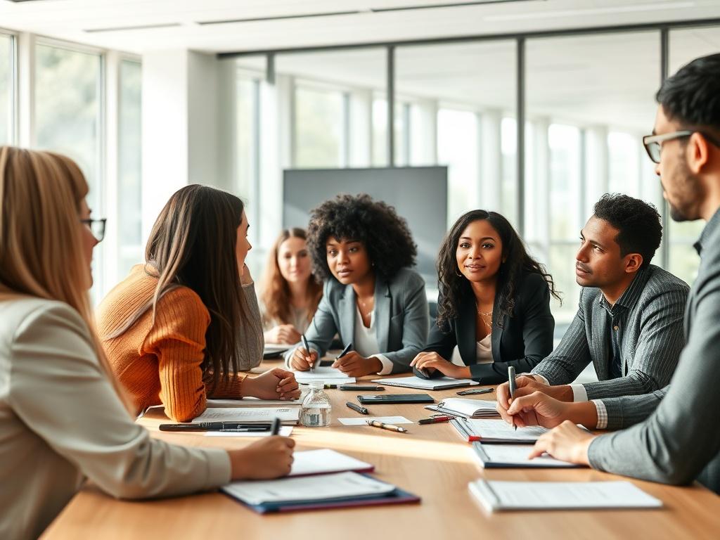 An image of a diverse group of professionals participating in