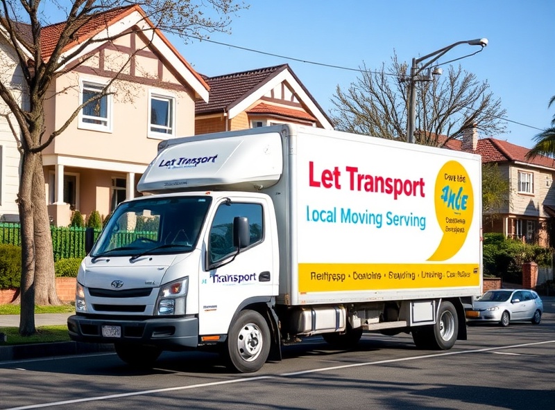 Professional moving van on Sydney suburban street providing local transport services