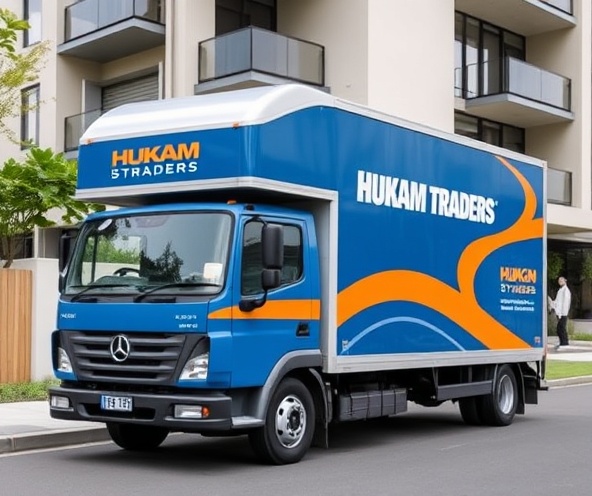 Professional HUKAM TRADERS moving truck ready for your move