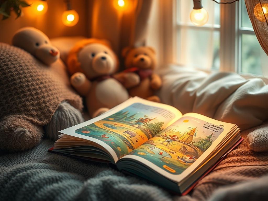 A vibrant, high resolution image of an adventure themed storybook
