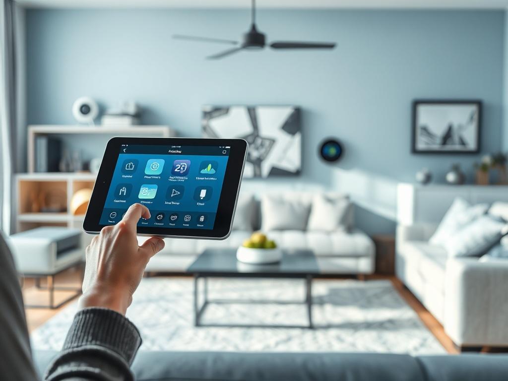 A realistic high resolution of a person using a tablet