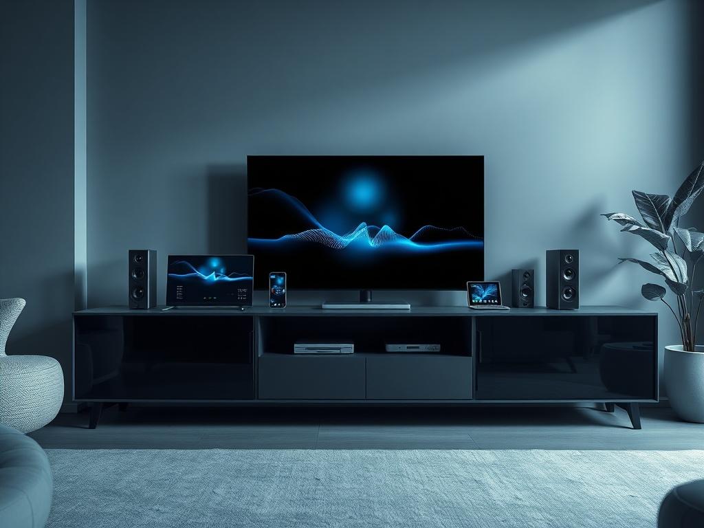 Visualize a cutting edge smart home environment with various interconnected