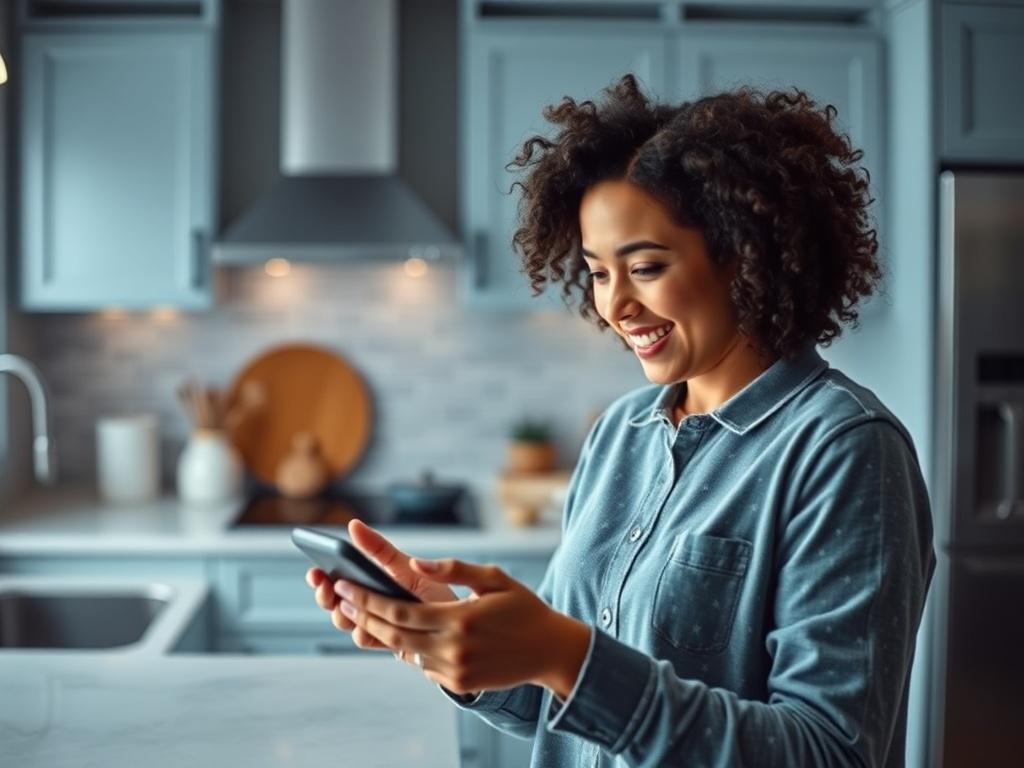 A realistic high resolution image of a person happily interacting