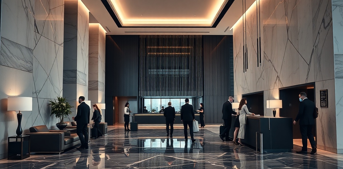 Luxury hotel lobby