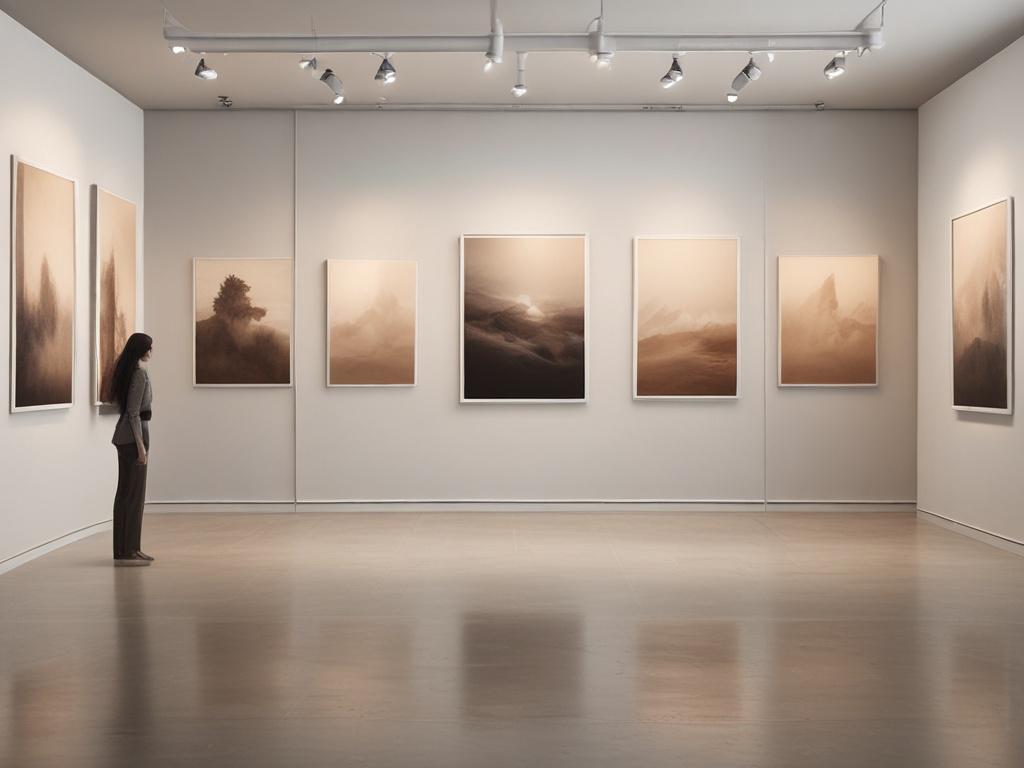 cultural project event, soft lighting, peaceful atmosphere, an art exhibition