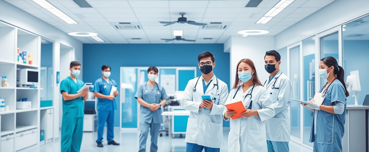 Medical professionals with healthcare products