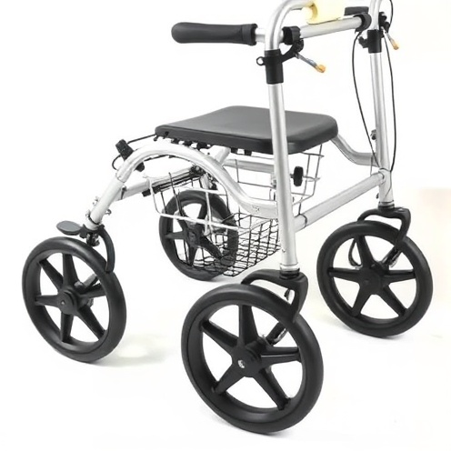 Four-Wheel Rollator with Seat and Brakes