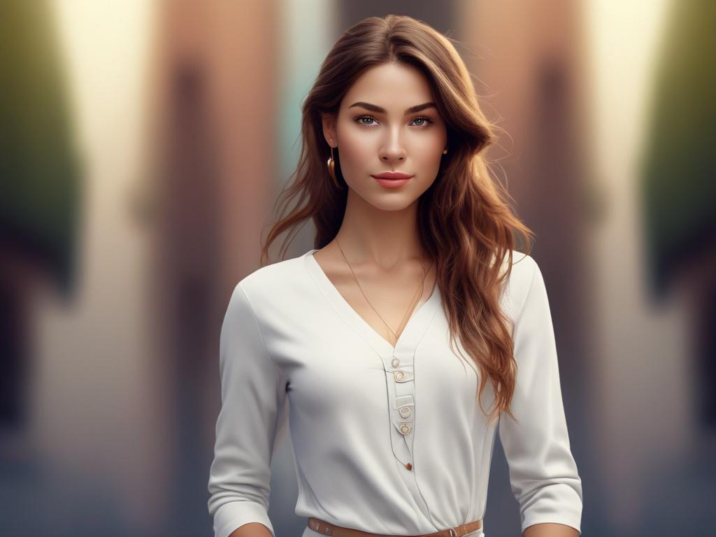 Create a realistic, high resolution of a beautiful, elegant woman