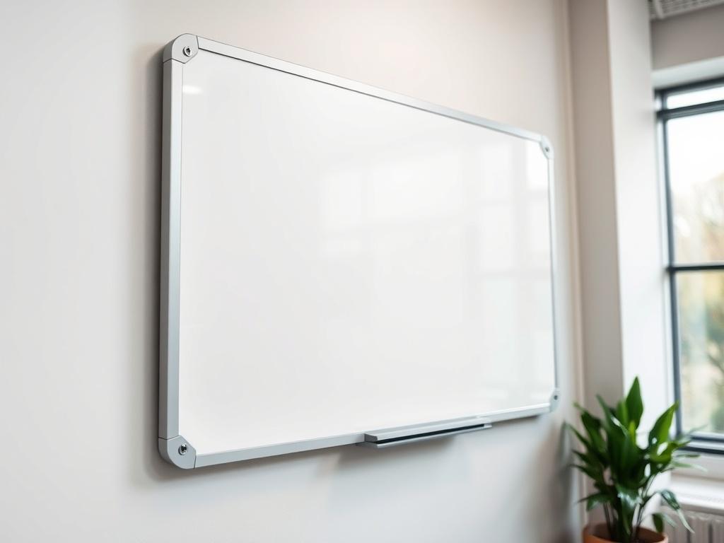 A close up shot of a premium marker board mounted