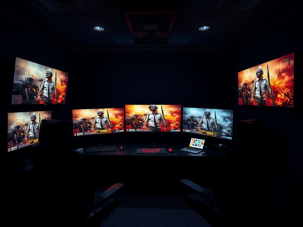 A high resolution image of a gaming room with multiple