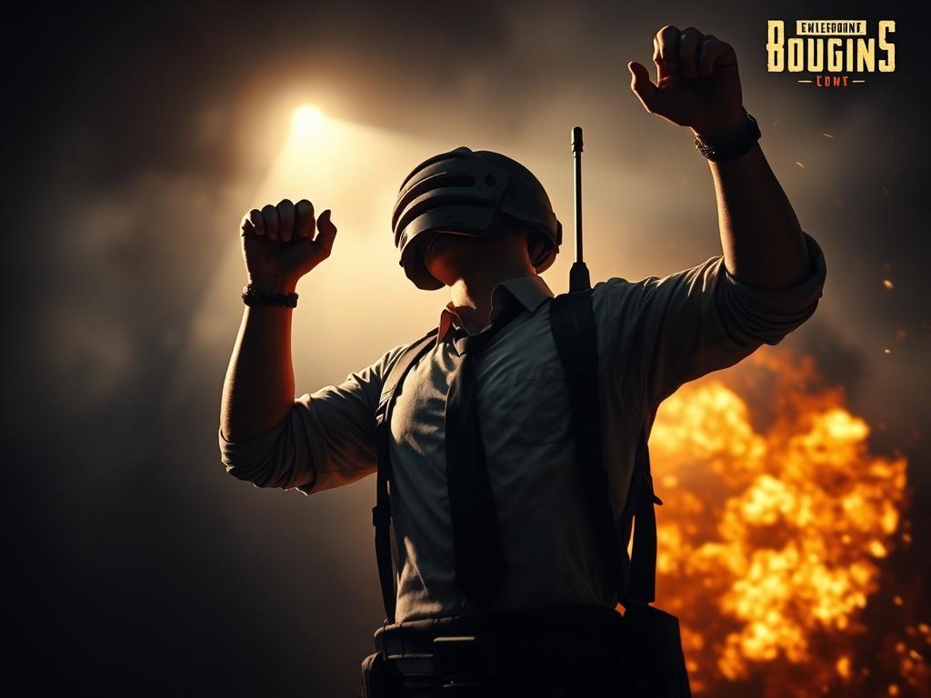A victorious gamer celebrating a win on the screen of