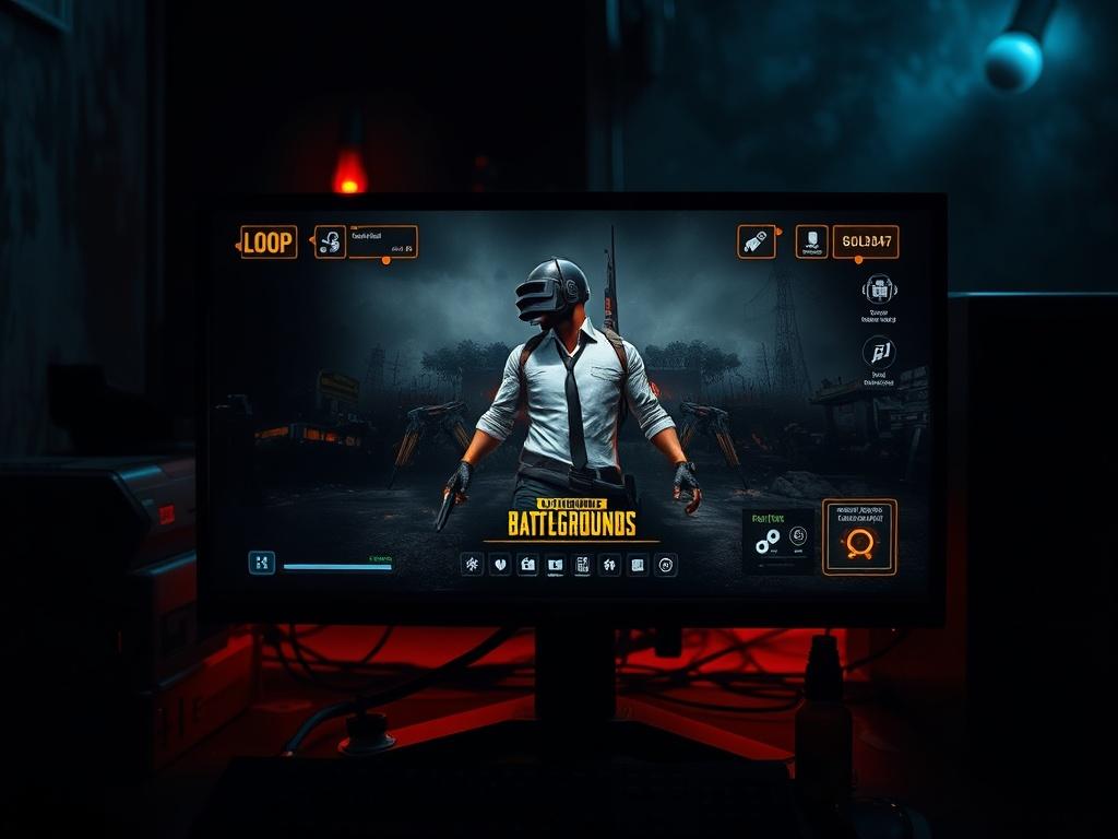 A close up of a gaming monitor displaying the PUBG