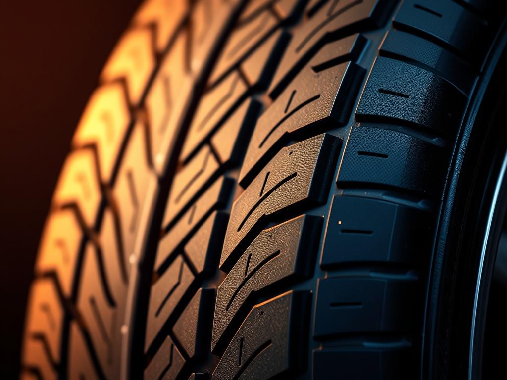 A close up shot of a high quality tyre from