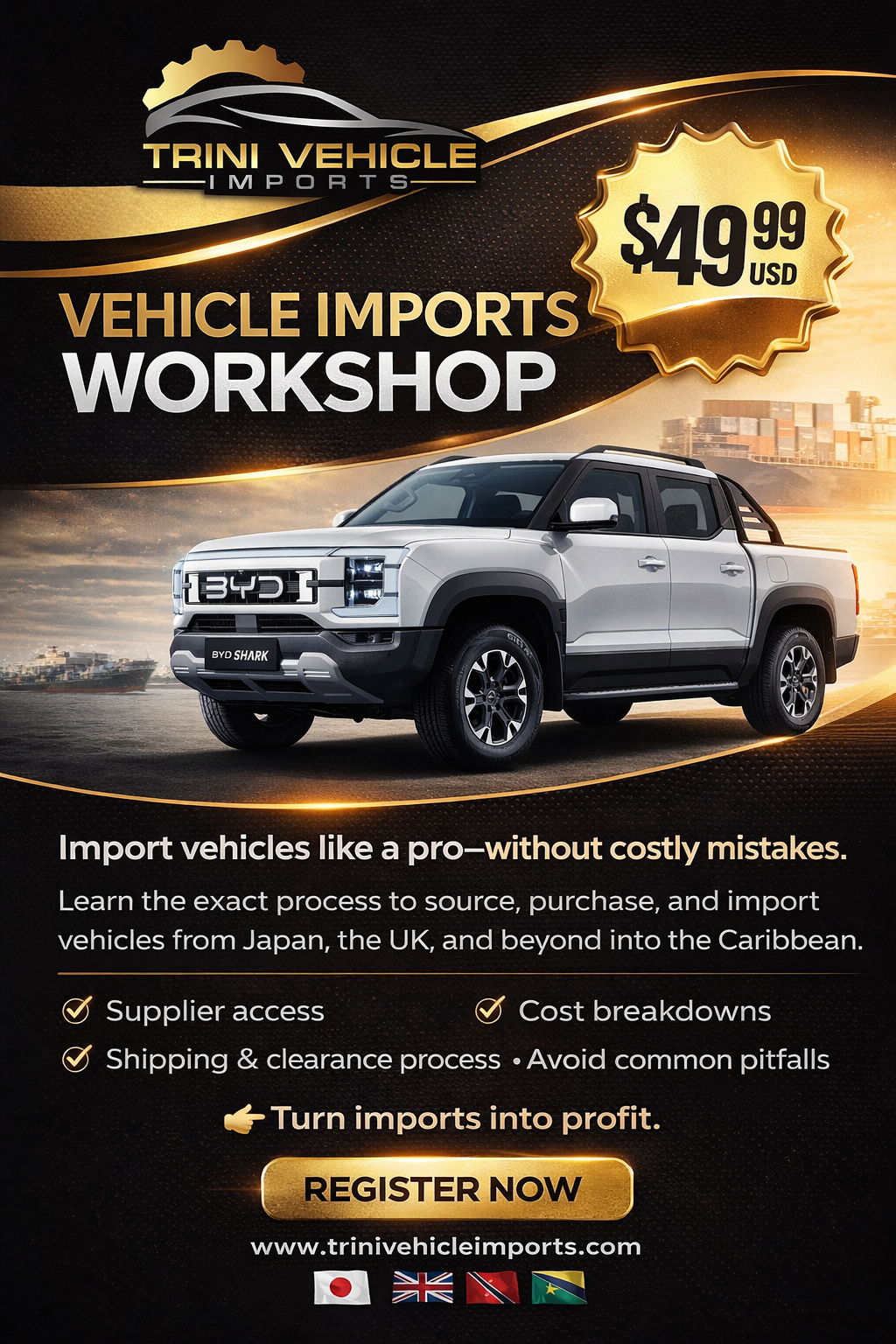 Vehicle Imports Workshop Flyer