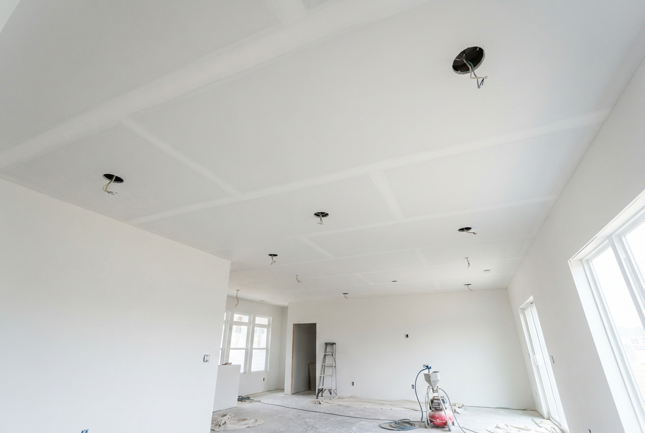 Plain ceiling before texture