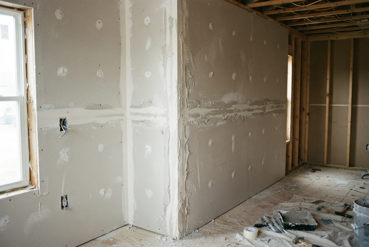Untaped drywall joints