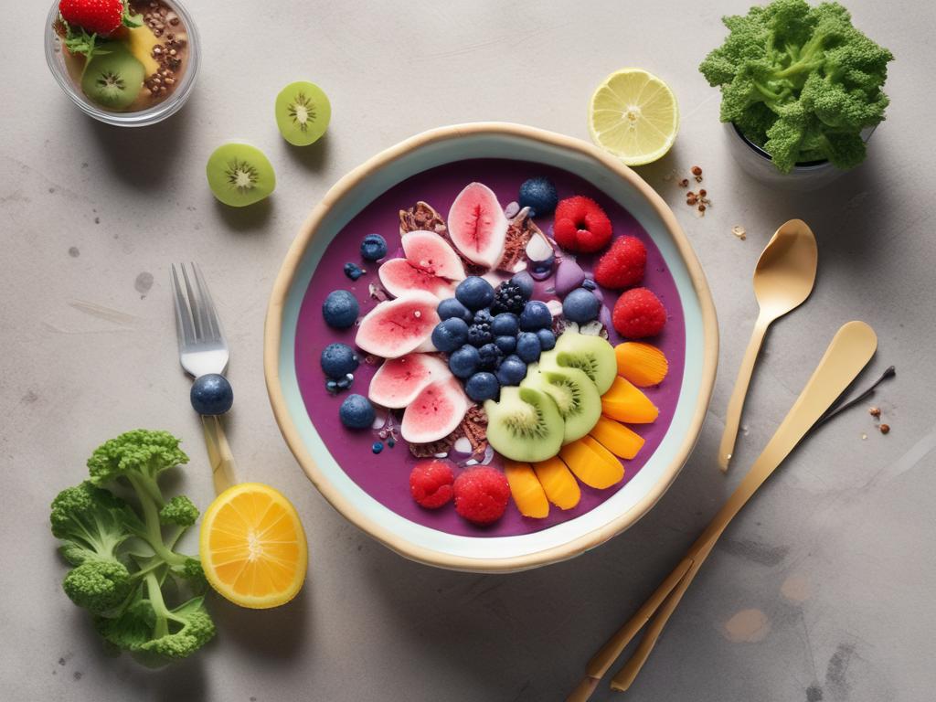 smoothie bowl, healthy breakfast, vibrant colors, plant based, Barcelona