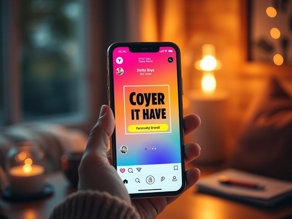 An eye catching social media graphic displayed on a smartphone,