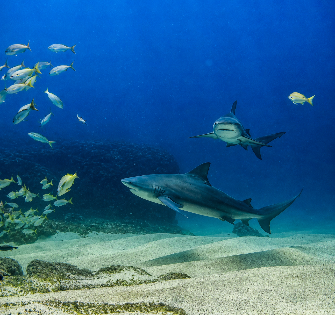 Bull sharks at Land's End, Cabo San Lucas