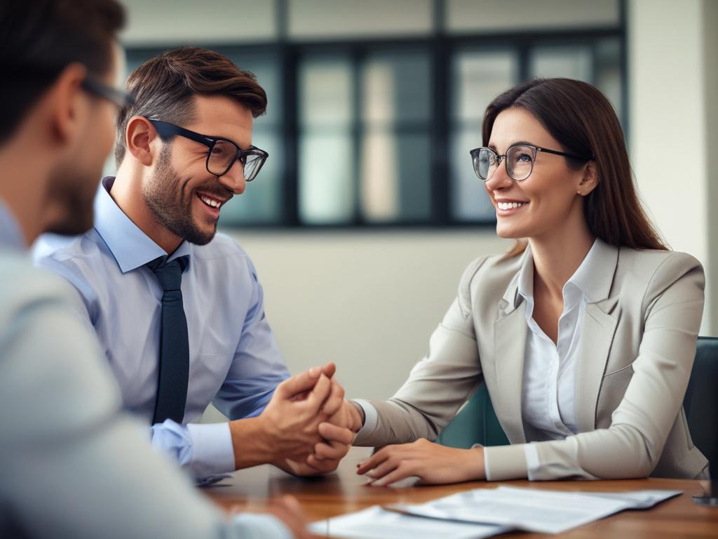 A close up shot of a professional energy broker engaged