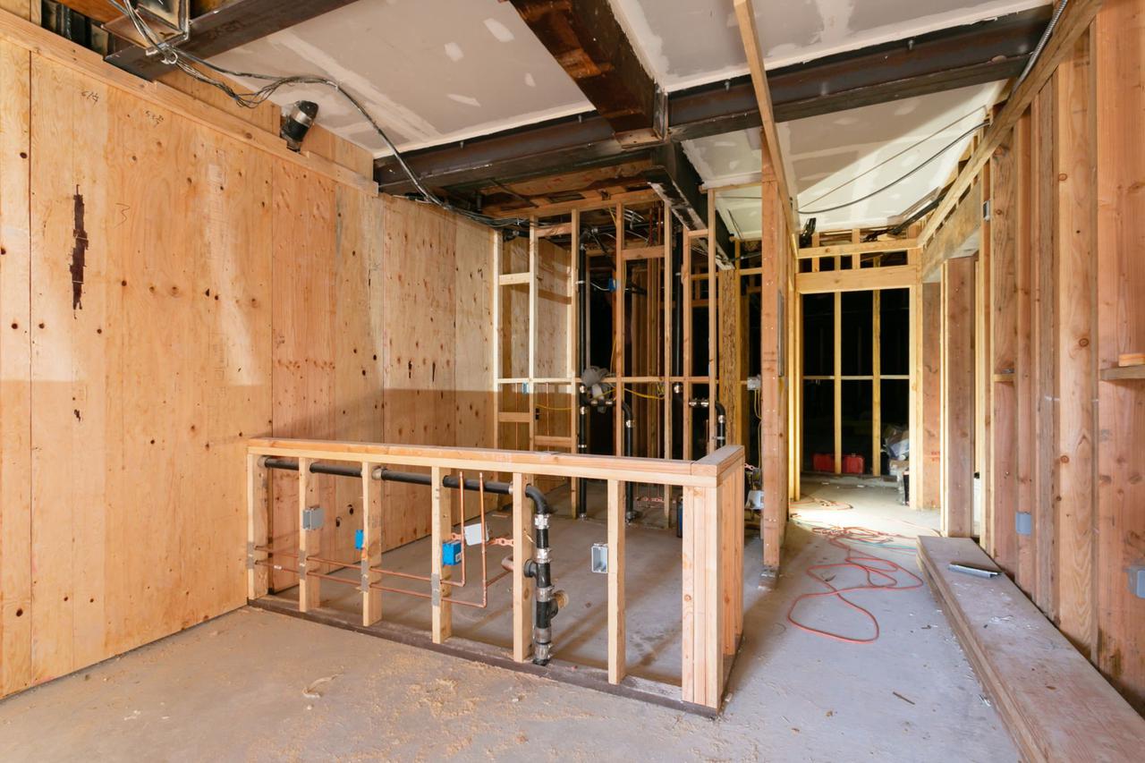 Wooden frame of a kitchen