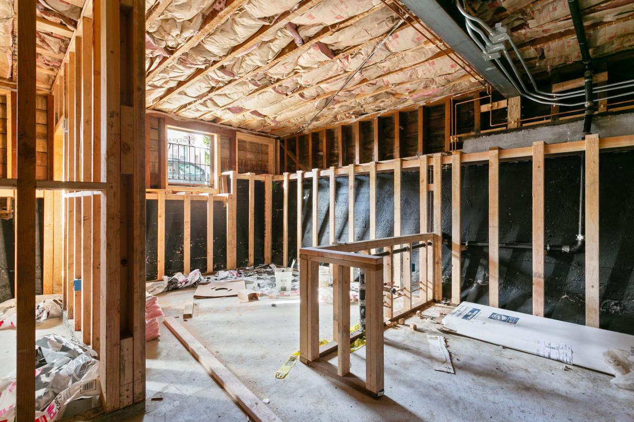 Building under construction with insulation